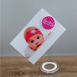 Porte photo magnétique bouton petits coeurs